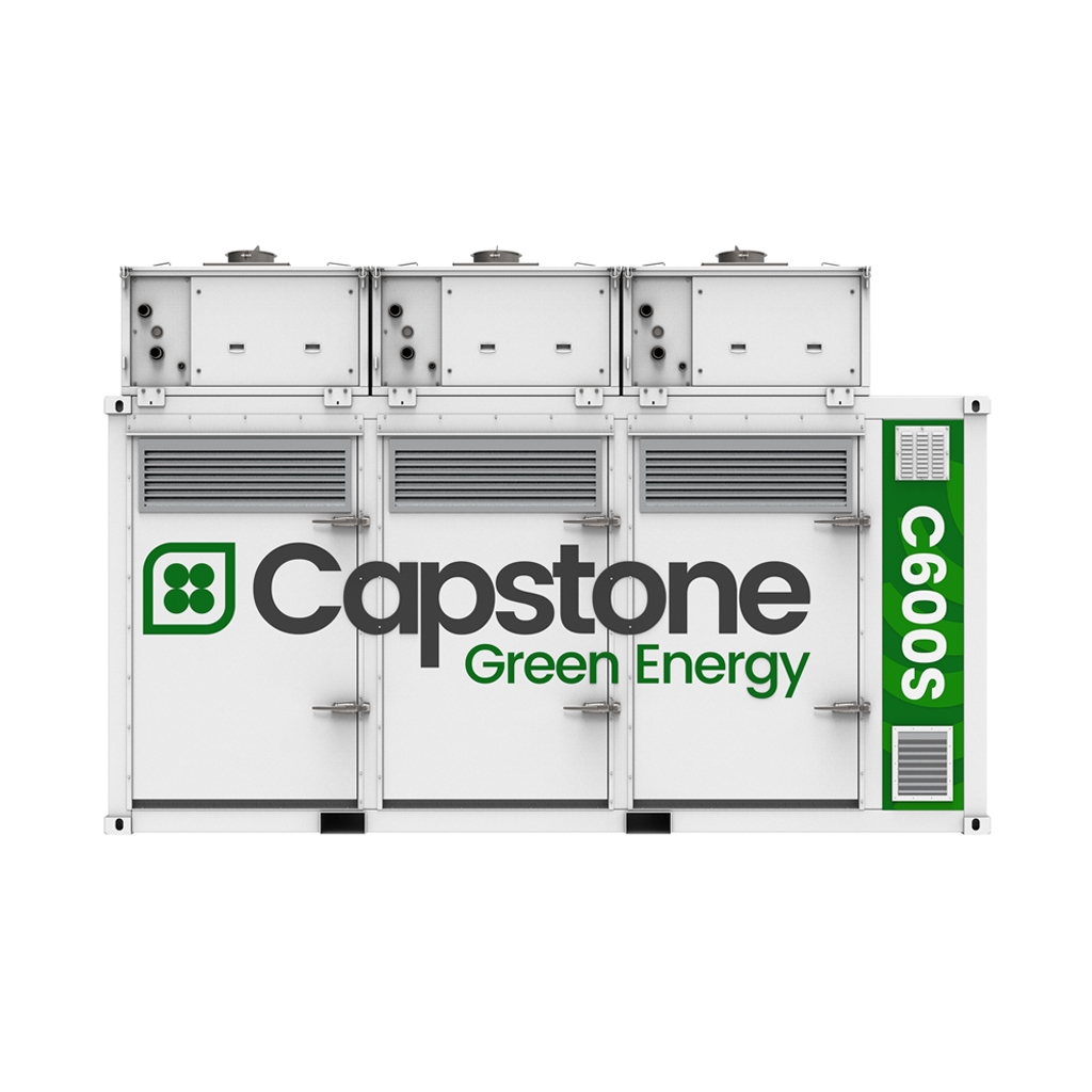 Capstone Green Energy ไมโครเทอร์ไบน์ C600S หรือเครื่องกำเนิดไฟฟ้ากังหันแก๊ส ที่มีขนาด 600 kW.
